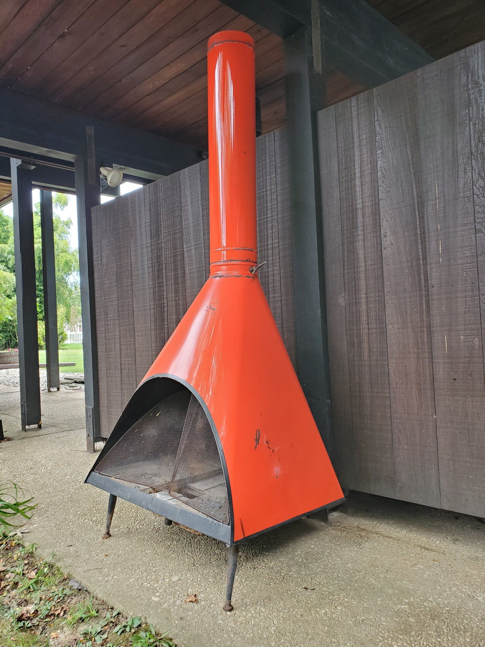 SOLD - Vintage Retro Red Wood Burning Fireplace by Majestic | 605MOD -  Curated from the mid-century for your modern home.